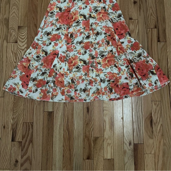 Womens Sarah Arizona Side Zip Linen Flared A-Line Skirt Size M Built in Slip - Picture 3 of 9